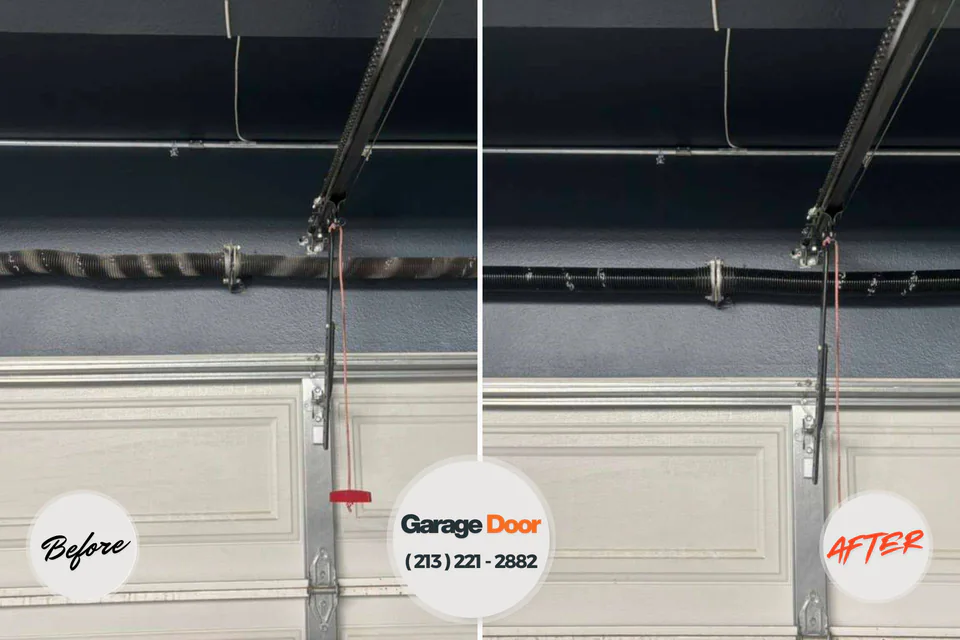 Before and after: garage door repair Fritch, TX